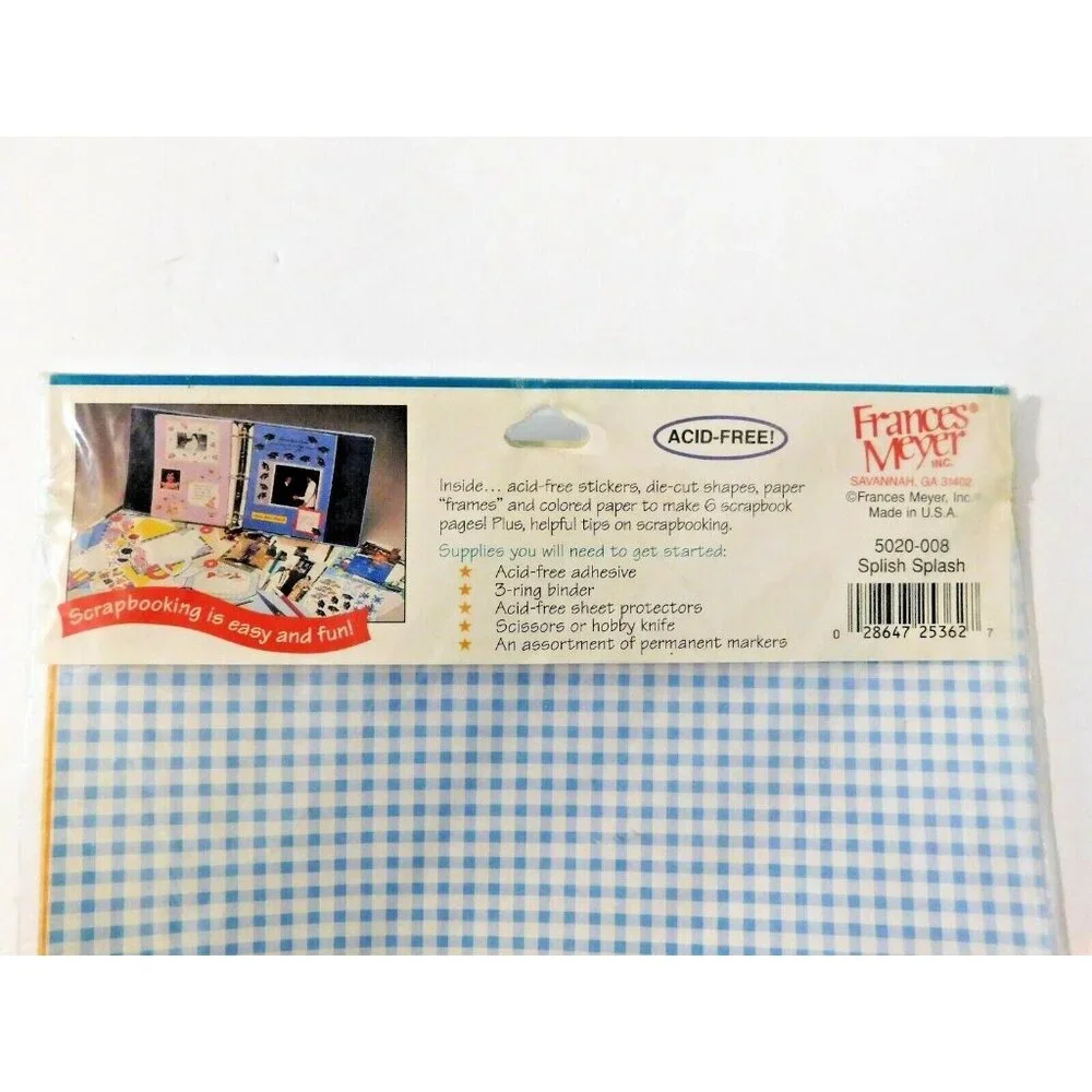 Frances Meyer Splish Splash Scrapbook Page Kit 8.5x11 Stickers Die Cuts Frames